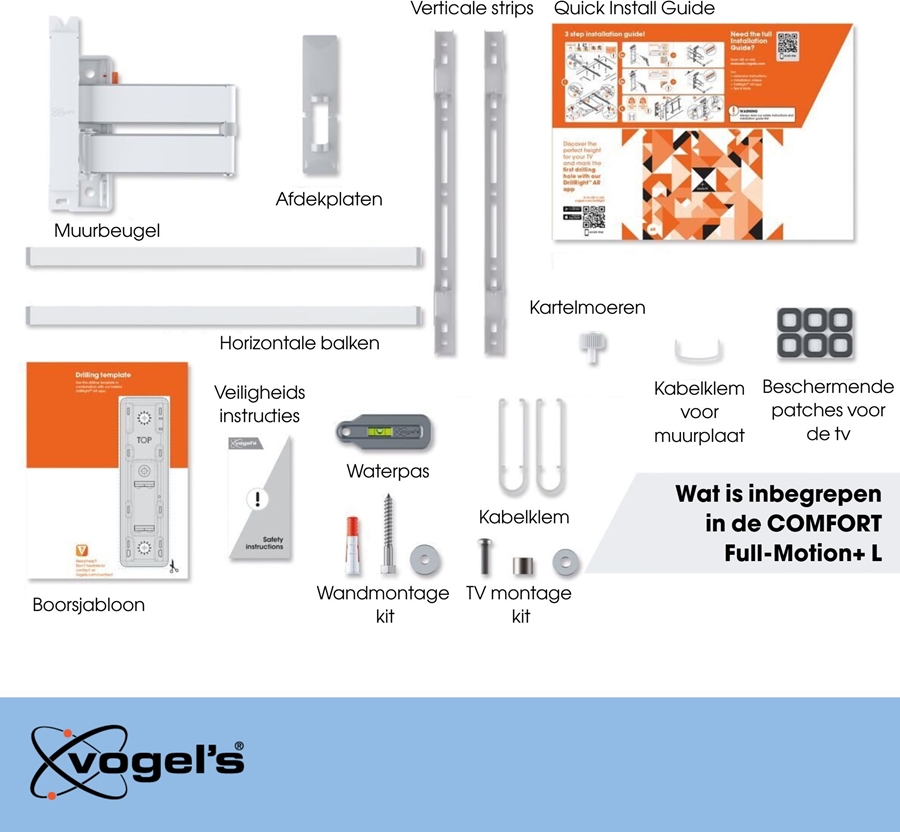 Vogel's COMFORT TVM 3645 | Draai- en kantelbare tv-beugel | 40-77" Wit 7